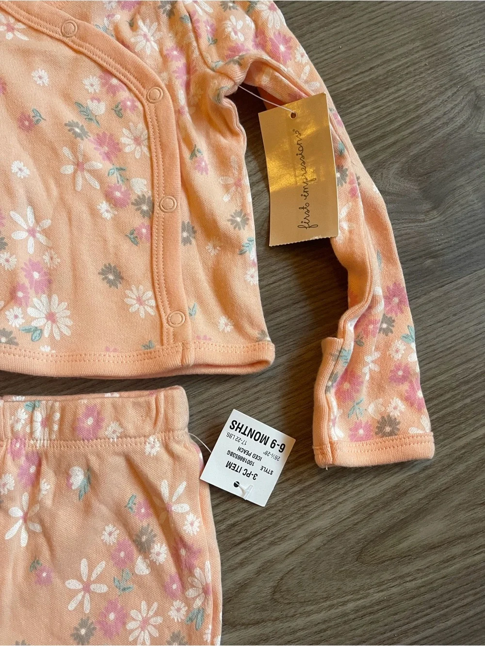 First Impressions Baby Girl Floral Cardigan & Footed Pants Set 6-9M | 2pc NEW